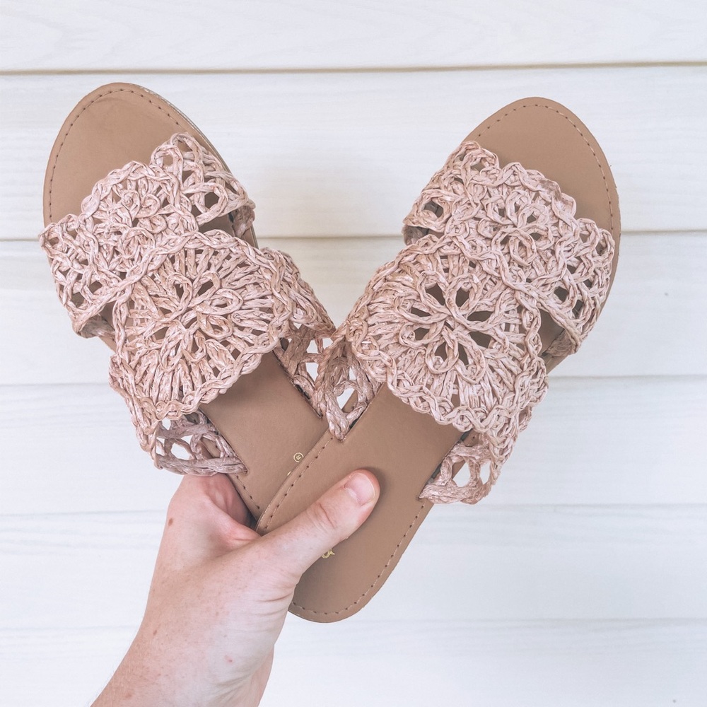 Blush Crochet Sandals